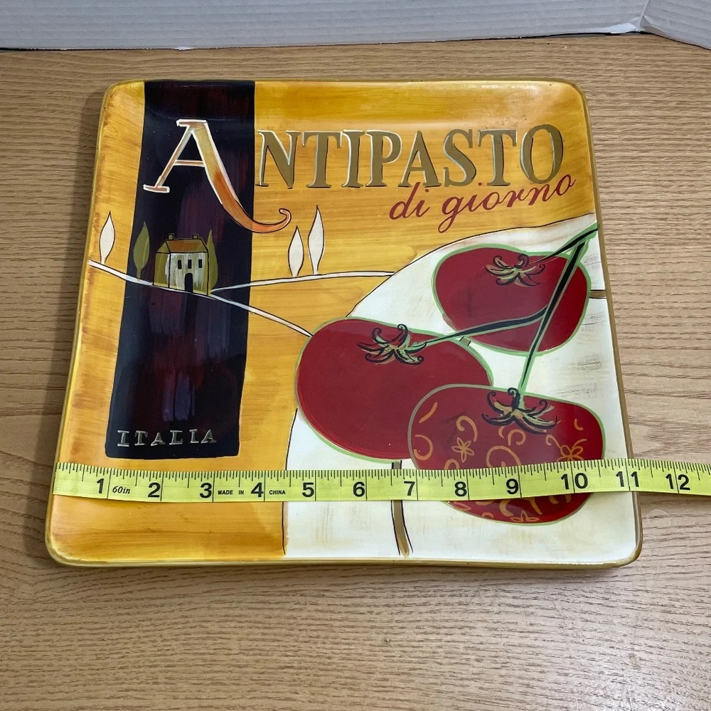 Pier 1 Cucina Dinner Plate Antipasto di Giorno Hand Painted Earthenware 11